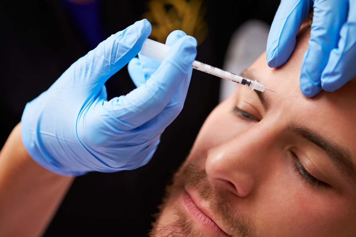 Cosmetic toxin injection treatment for facial wrinkle reduction